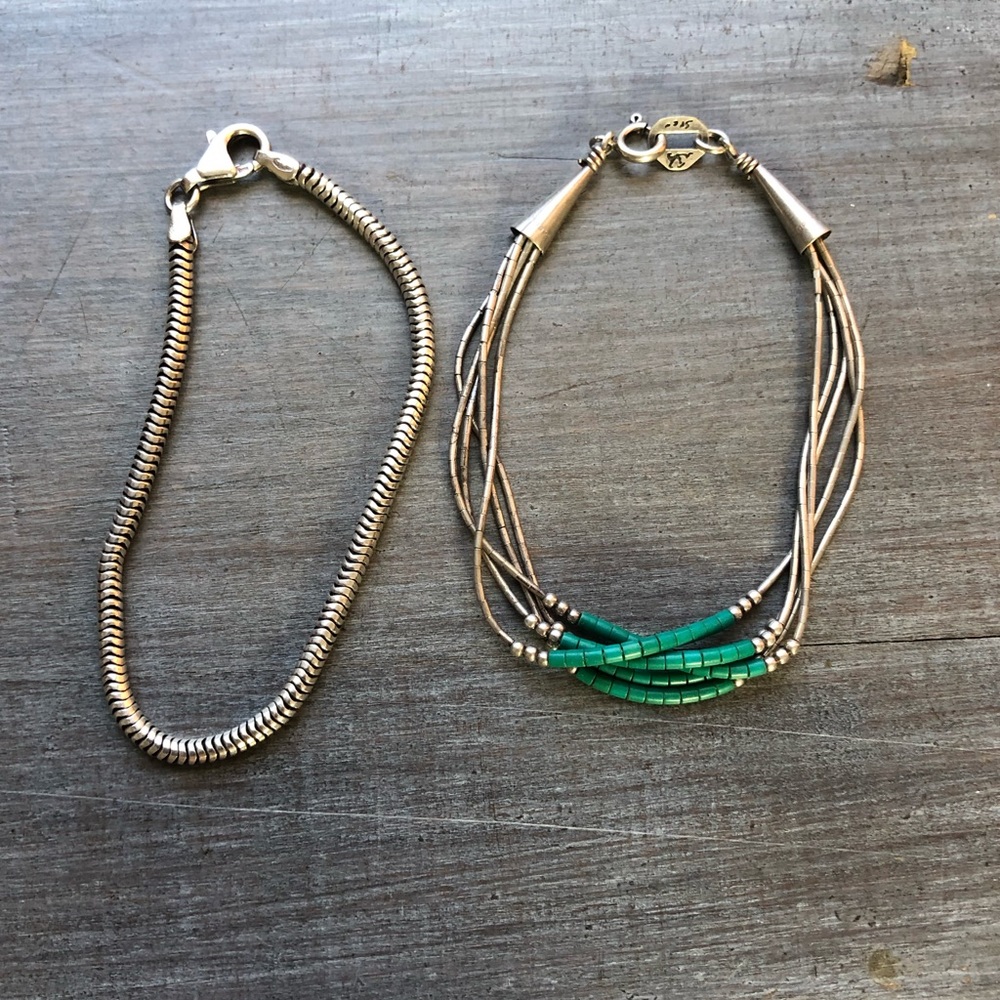 ❌SOLD❌ Sterling silver liquid silver and snake bracelet